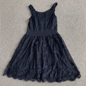 Elegant Blue Lace Dress